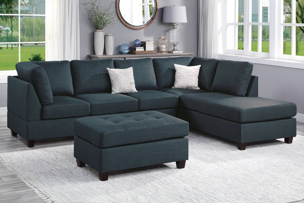 F8857 Huxeford 3-PC Sectional - Grey