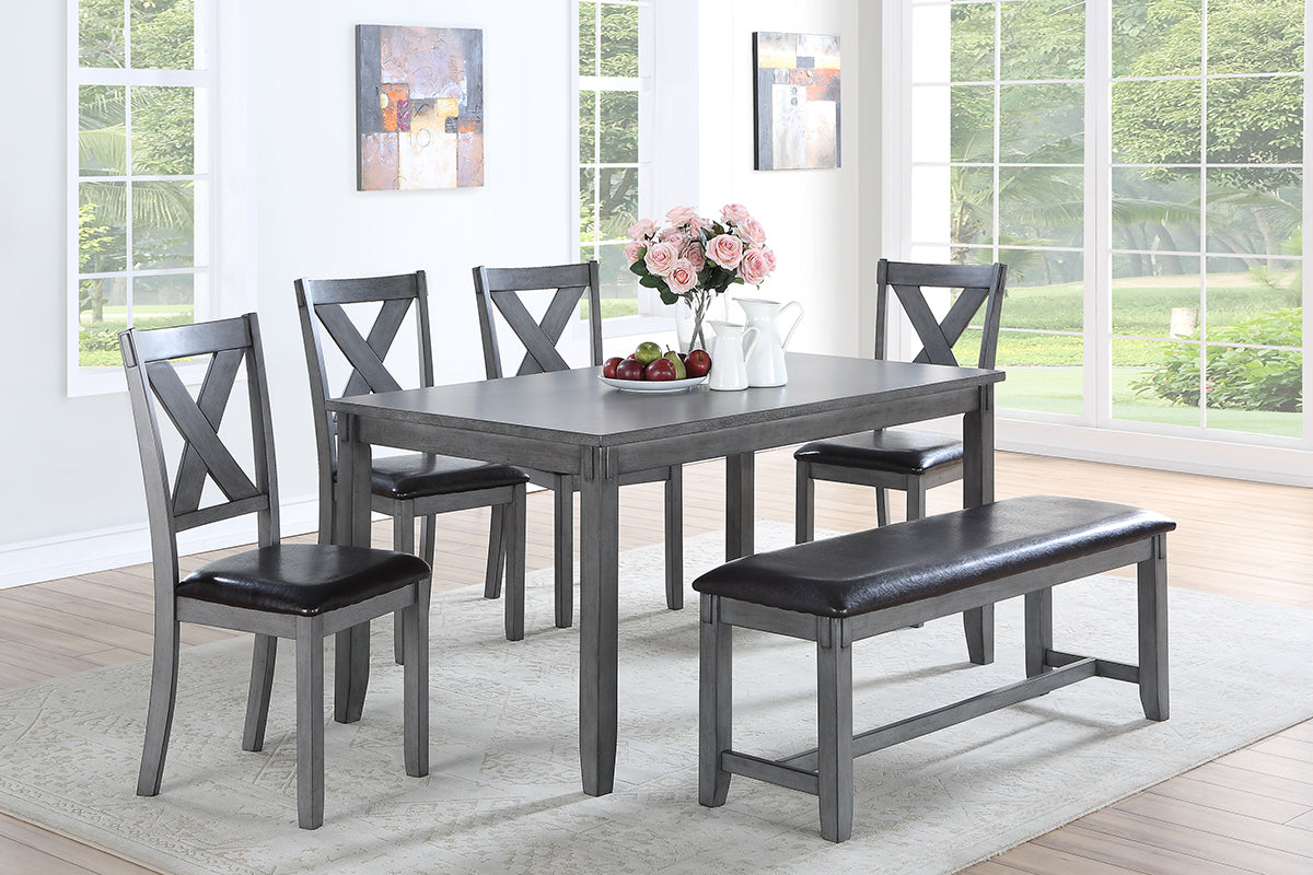 Rex 6-PC Dining Set - Grey