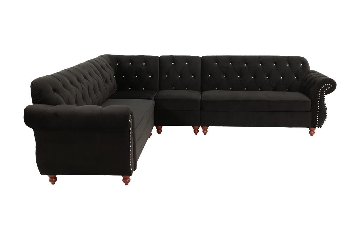 F6433 Diana 4-PC Sectional - Black