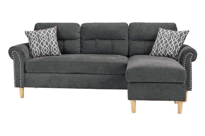 F6447 Davis 2-PC Sectional W/2 Accent Pillow - Grey