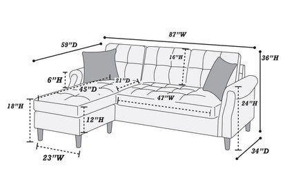 F6459 Reston Reversible Sectional - Grey