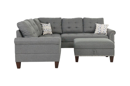 F6475 Sabine 3-PC Sectional w/ Ottoman - Grey