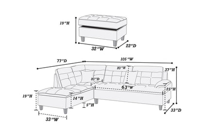 F6588  3-PC Sectional - Black