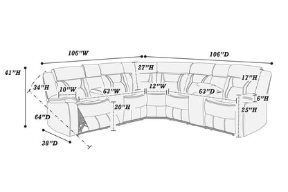 F6650 Hemingway Motion Sectional - Grey