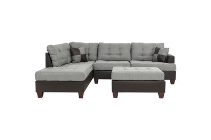 F6858 F6858 Matthews 3-PC Sectional - Two Tone Grey/Brown – Caprice Furniture