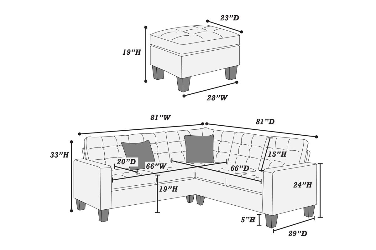 F6936 Carson 4-PC Modular Sectional - Red