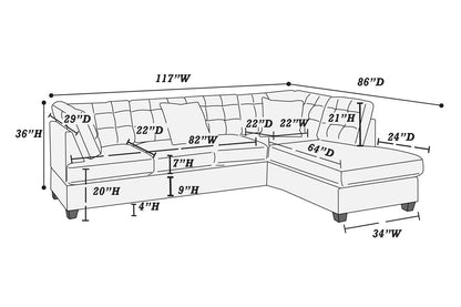 F7140 Dalton Sectional - Brown