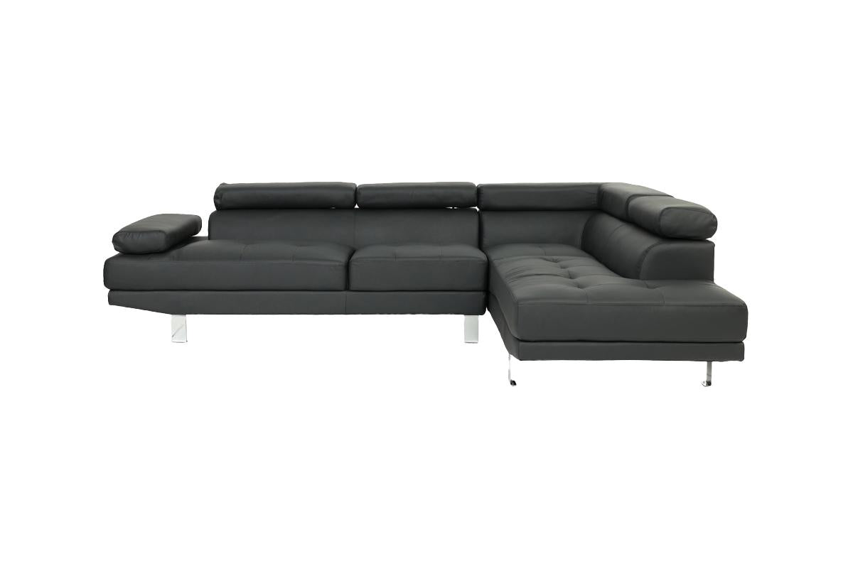 F7310 Pike Sectional Sofa - Black