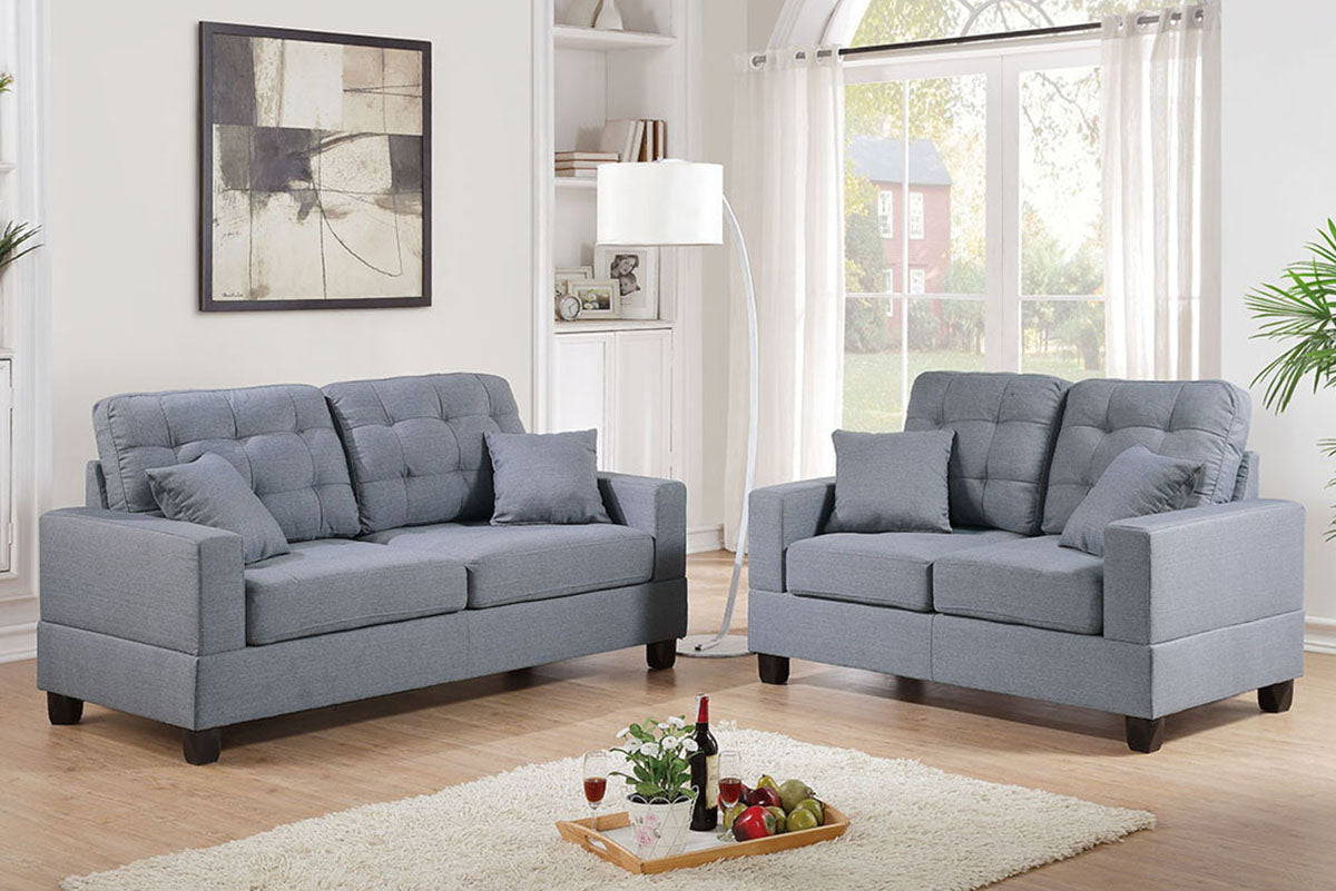 Bryant 2-PC Sofa Set - Grey