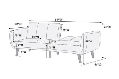 F8512 Archie Adjustable Sleeper Sofa - Blue Grey