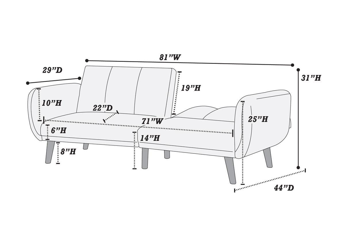 F8510 Archie Adjustable Sleeper Sofa - Black