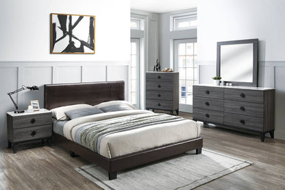 Jenson Platform Bed Frame - Brown