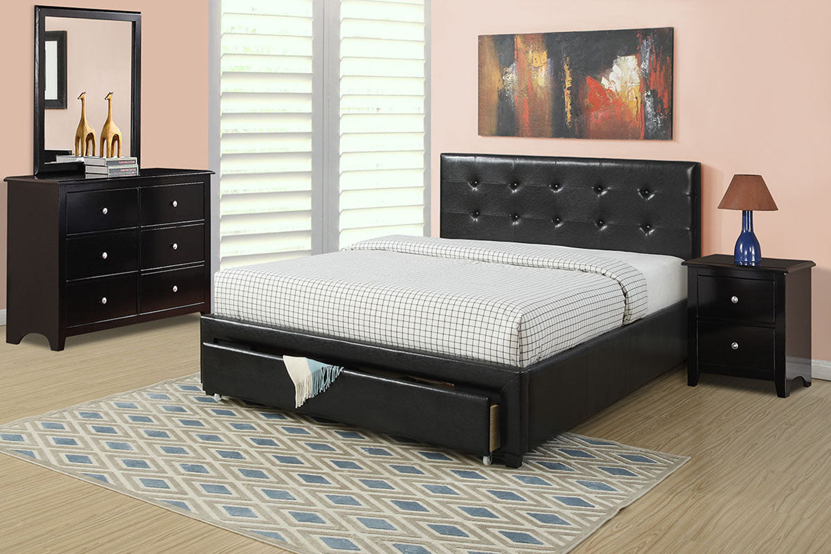 Beckett Upholstered Platform Storage Bed - Black