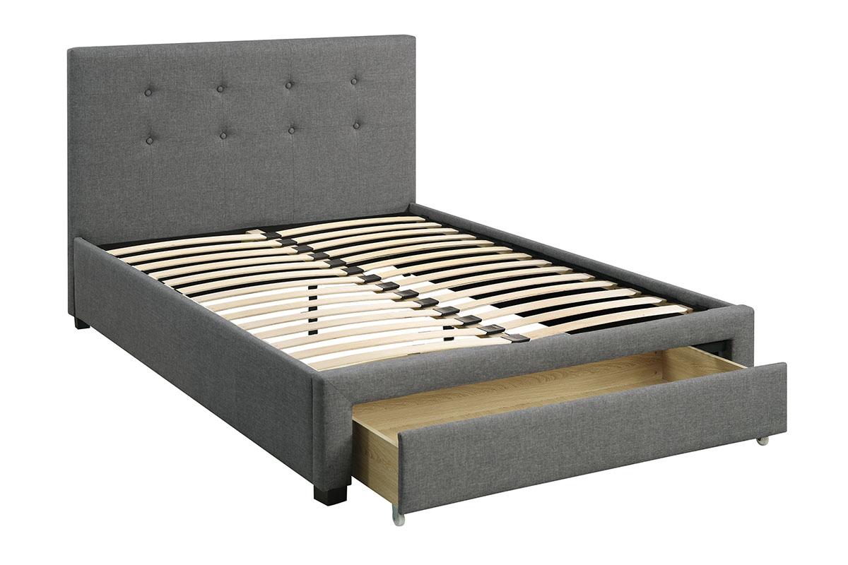 Beckett Upholstered Platform Storage Bed - Grey