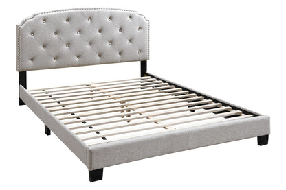 Kent Upholstered Platform Bed Frame - Beige