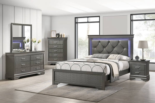 Reed Contemporary Bed F9640 - Gray