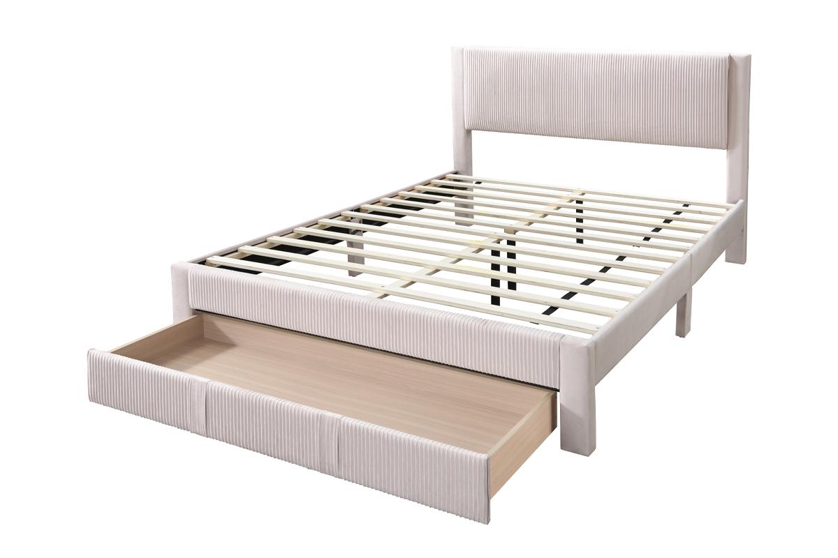 Alred Queen Platform Bed  w/Drawer - Blush