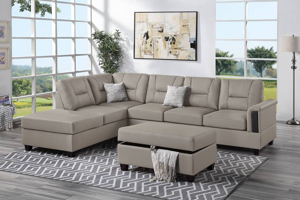 F8859 Bentley 3-PC Sectional Light - Grey