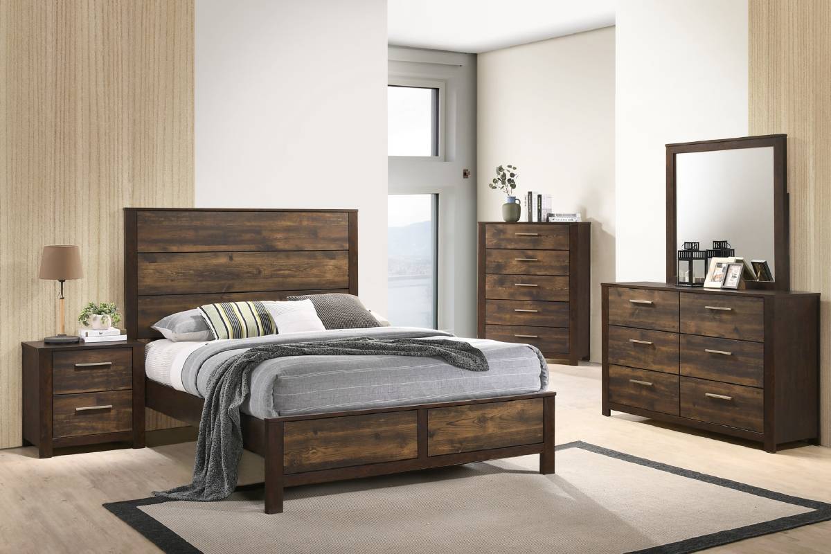 Ezra Wood Bed Frame - Brown