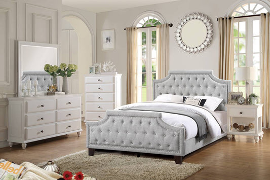 Verity Upholstered Platform Bed Frame - Grey