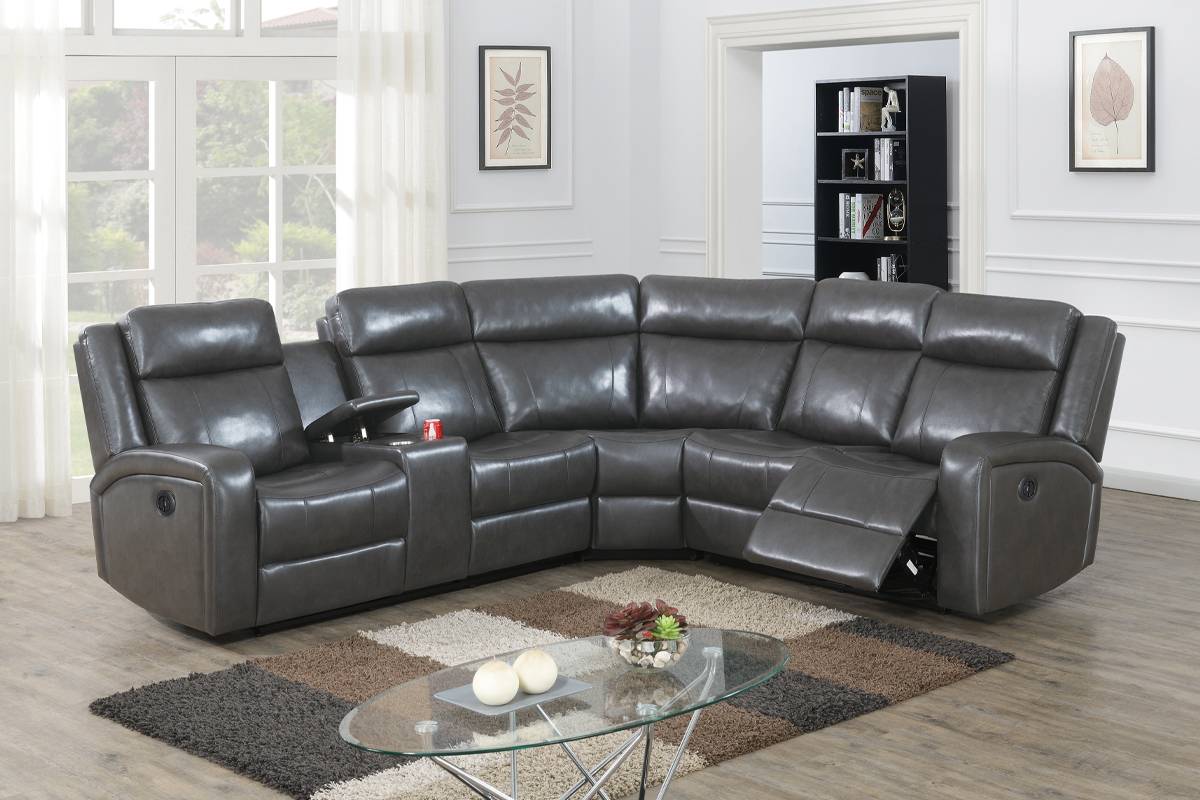 F86627 Hemmer 3-PC Power Reclining Sectional - Grey