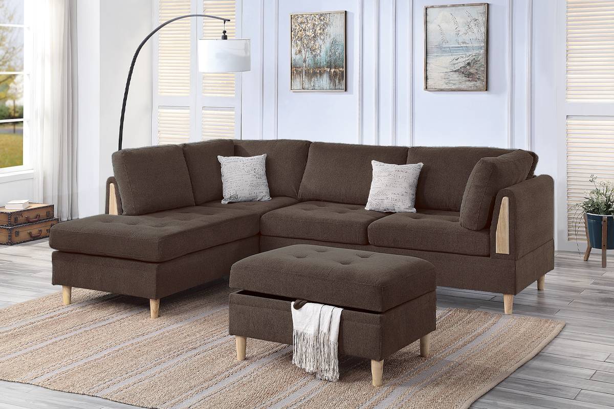 Huxley 3-PC Sectional - Brown