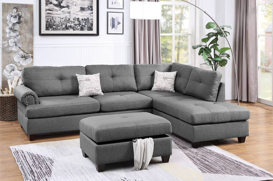 F6414 Carter 3-PC Sectional Set - Grey