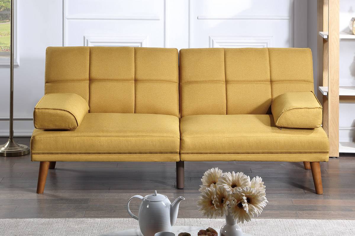 Maddox Fabric Sleeper Sofa - Mustard