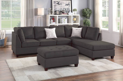 F6423 Wyatt 3-PC Sectional Sofa - Grey