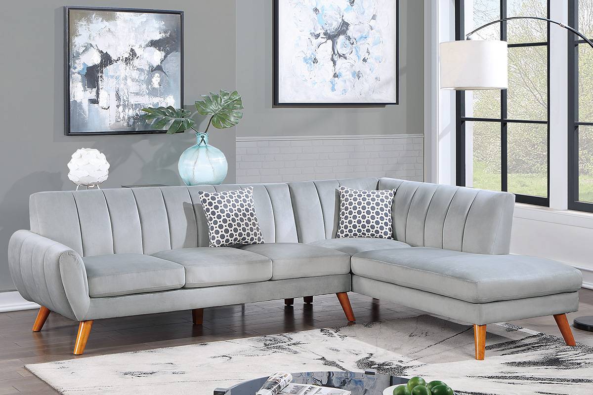 Elroy 2-PC Sectional - Light Grey