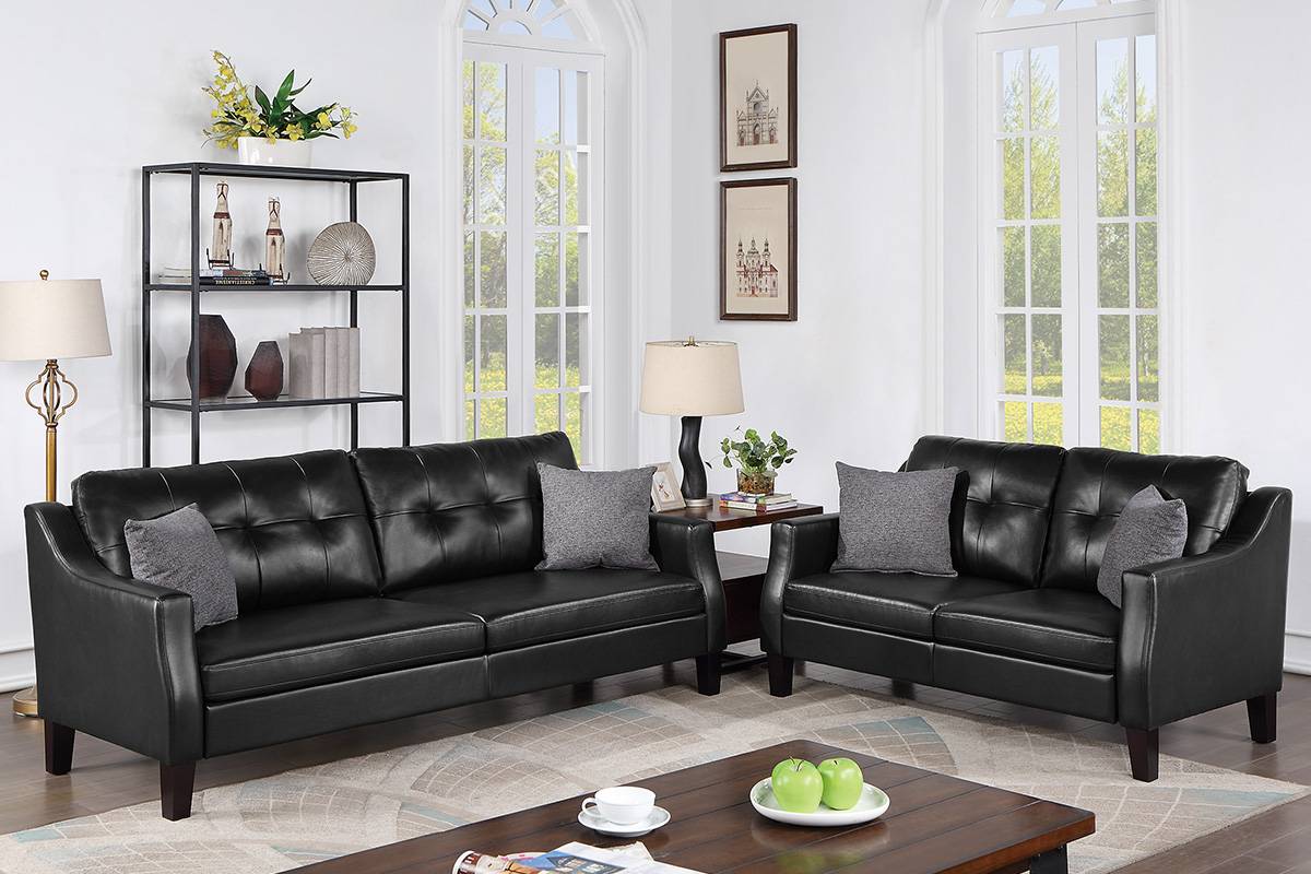 Silas 2-PC Sofa Set - Black