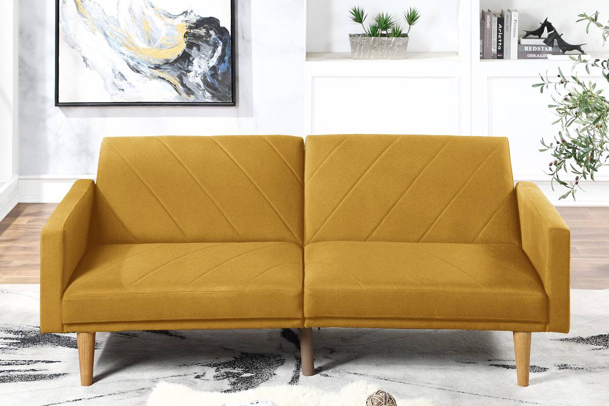 Hayden Adjustable Sleeper Sofa - Mustard