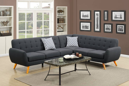 F6962 Janet 2-PC Sectional Sofa - Charcoal