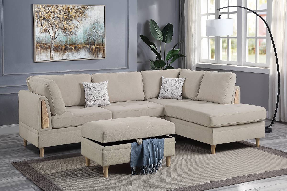 Huxley 3-PC Sectional - Cream